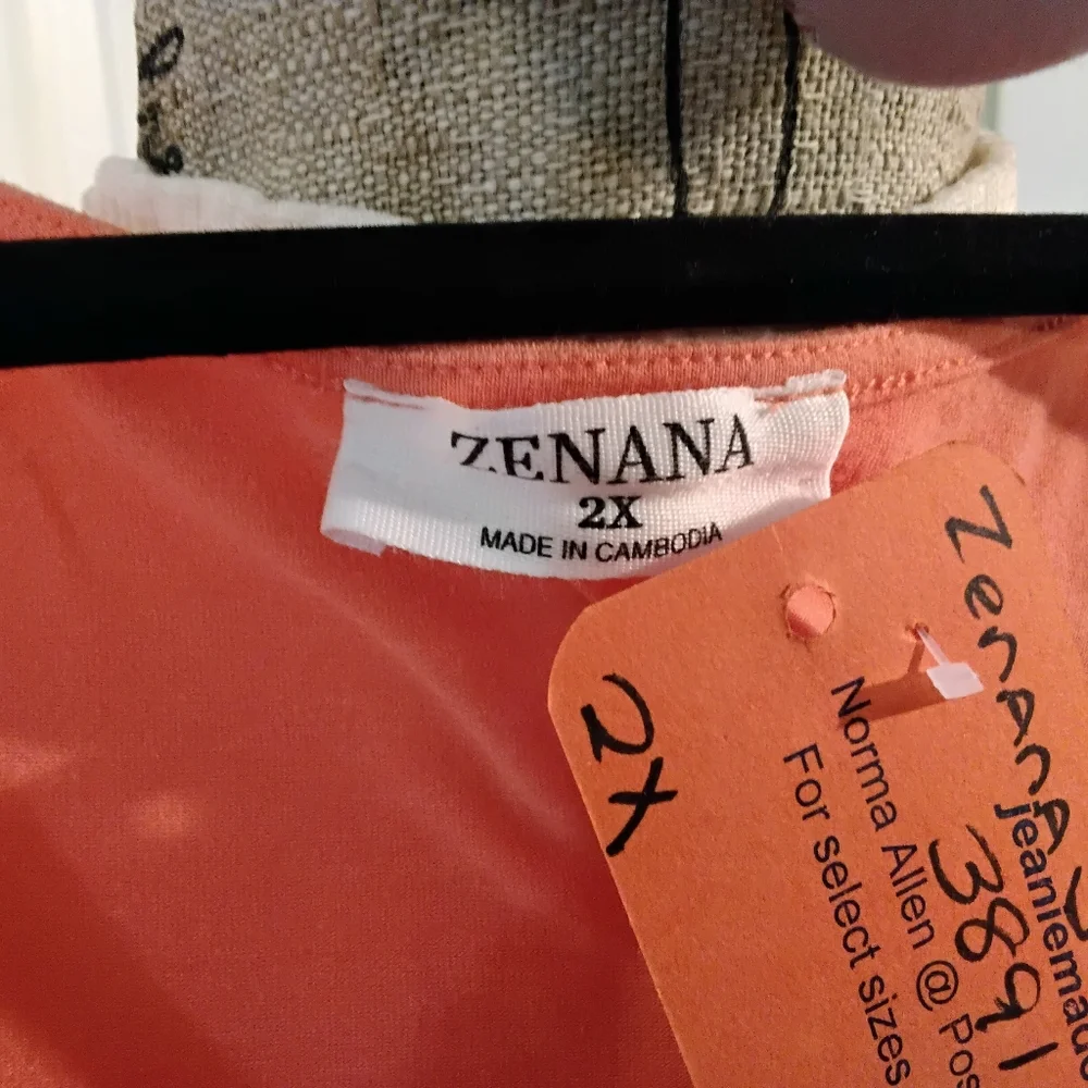 3891 Size 2X Zenana Outfitters Vibrant Orange Jumpsuit - Picture 4 of 4